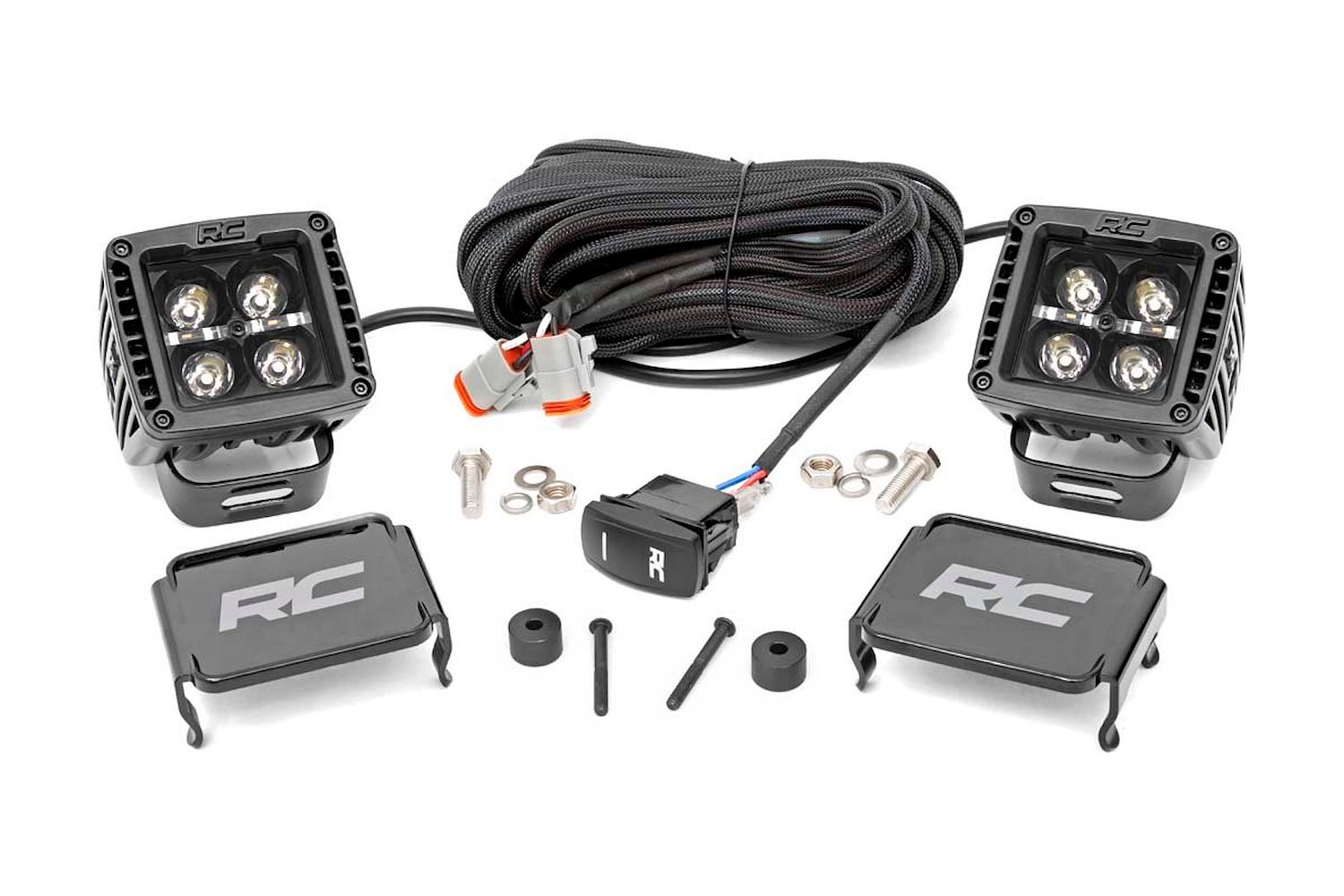 70060 Jeep 2in LED Cube Blk Ser w/Amber