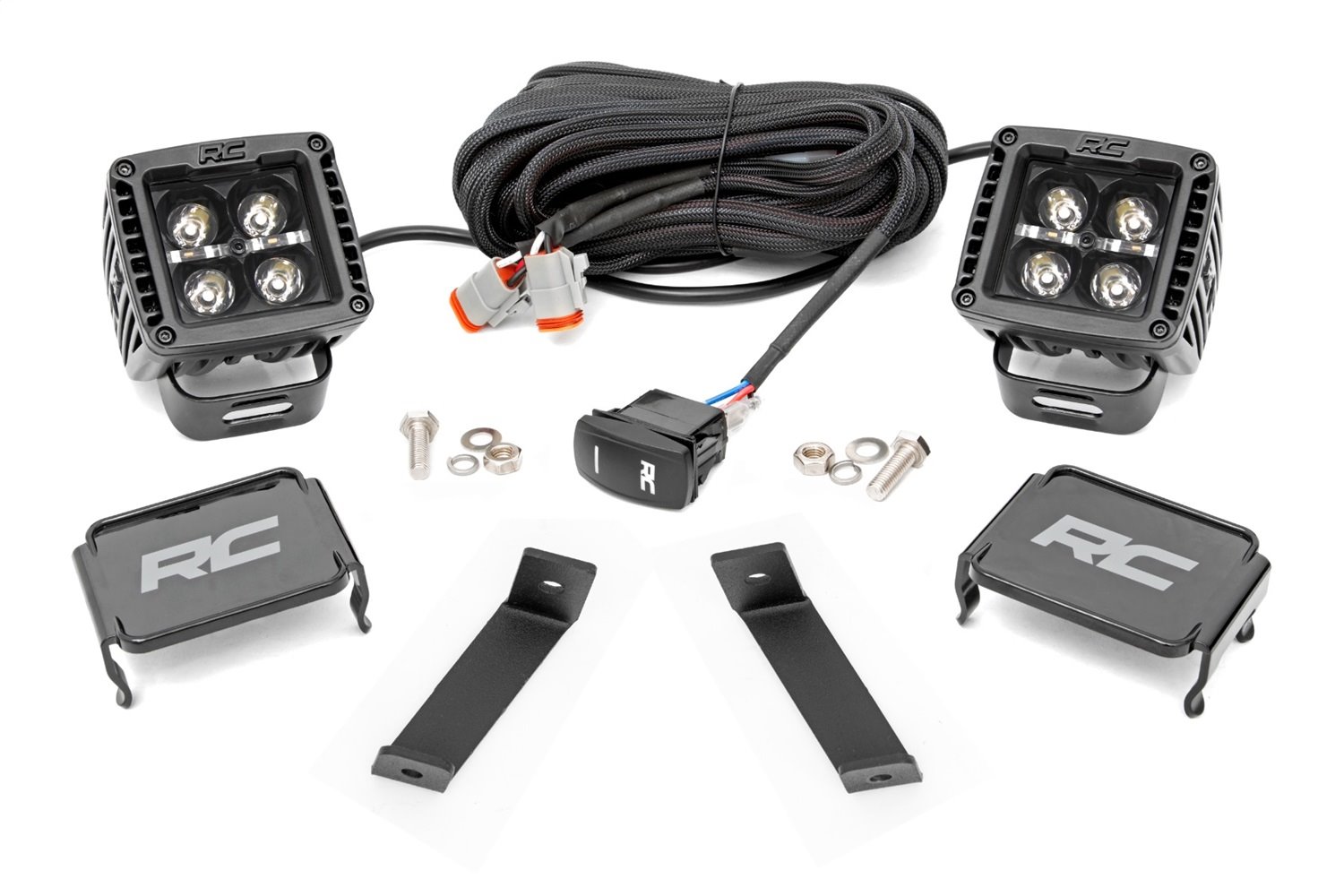 70081 LED Lower Windshield Ditch Kit; 2 in.; Black Series w/Amber DRL;