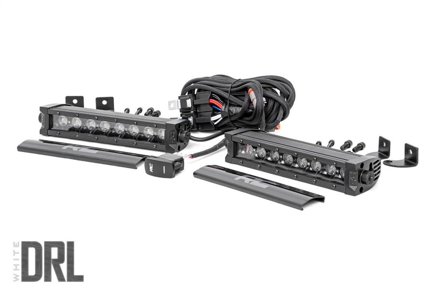 70728BLDRL 8-inch Cree LED Light Bar - (Single Row, Pair, Black Series w/ Cool White DRL)