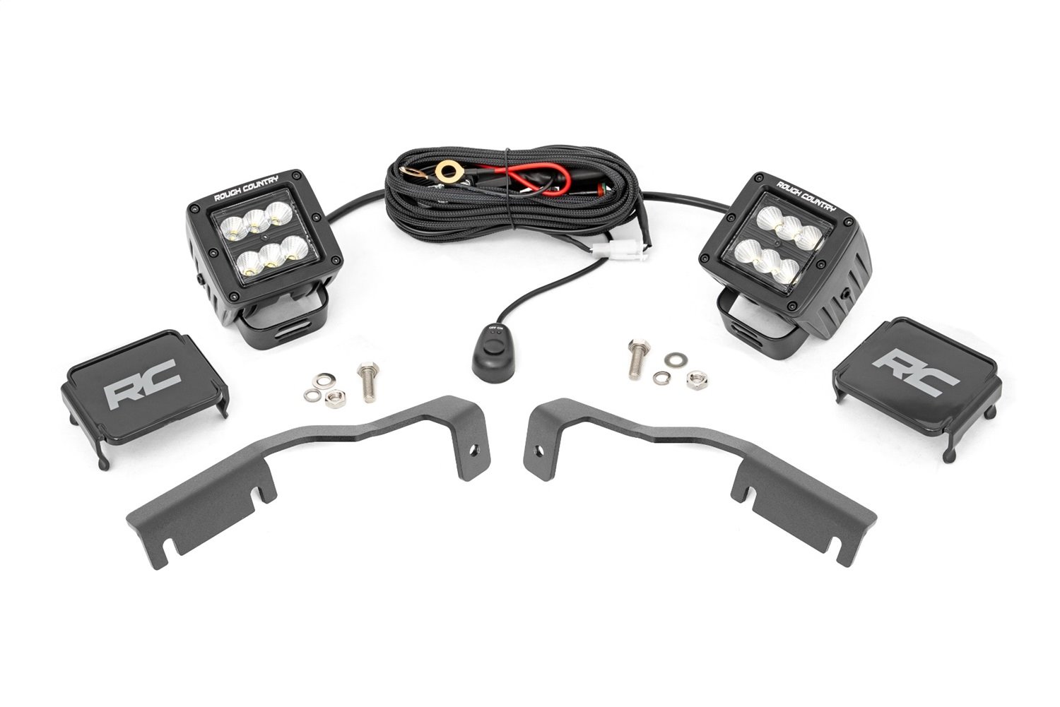 71065 LED Light Kit, Ditch Mount, 2" Black Pair, Flood, Fits Select Nissan Frontier