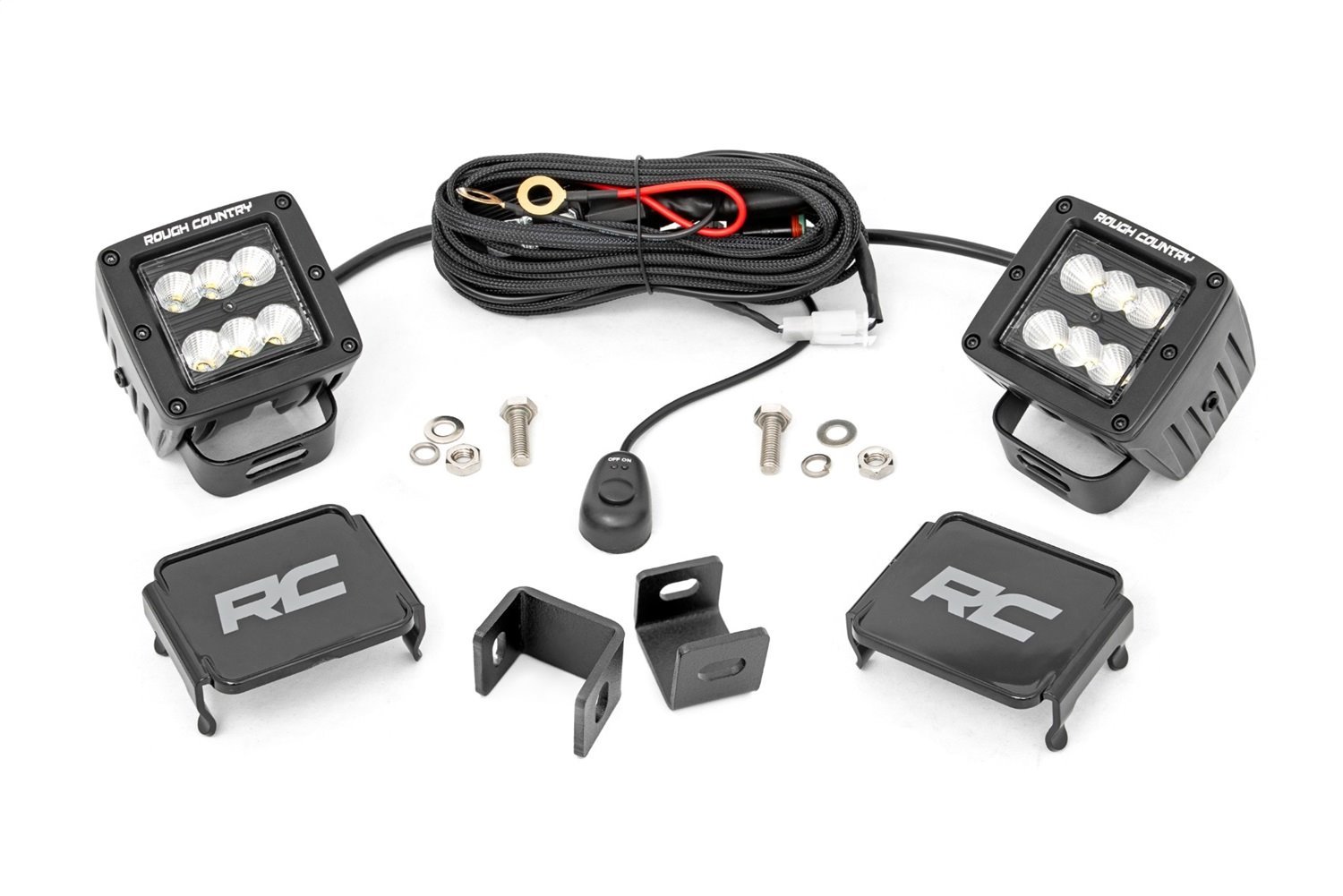 71072 LED Light Kit, Ditch Mount, 2" Black Pair, Flood, Fits Select Toyota Tundra
