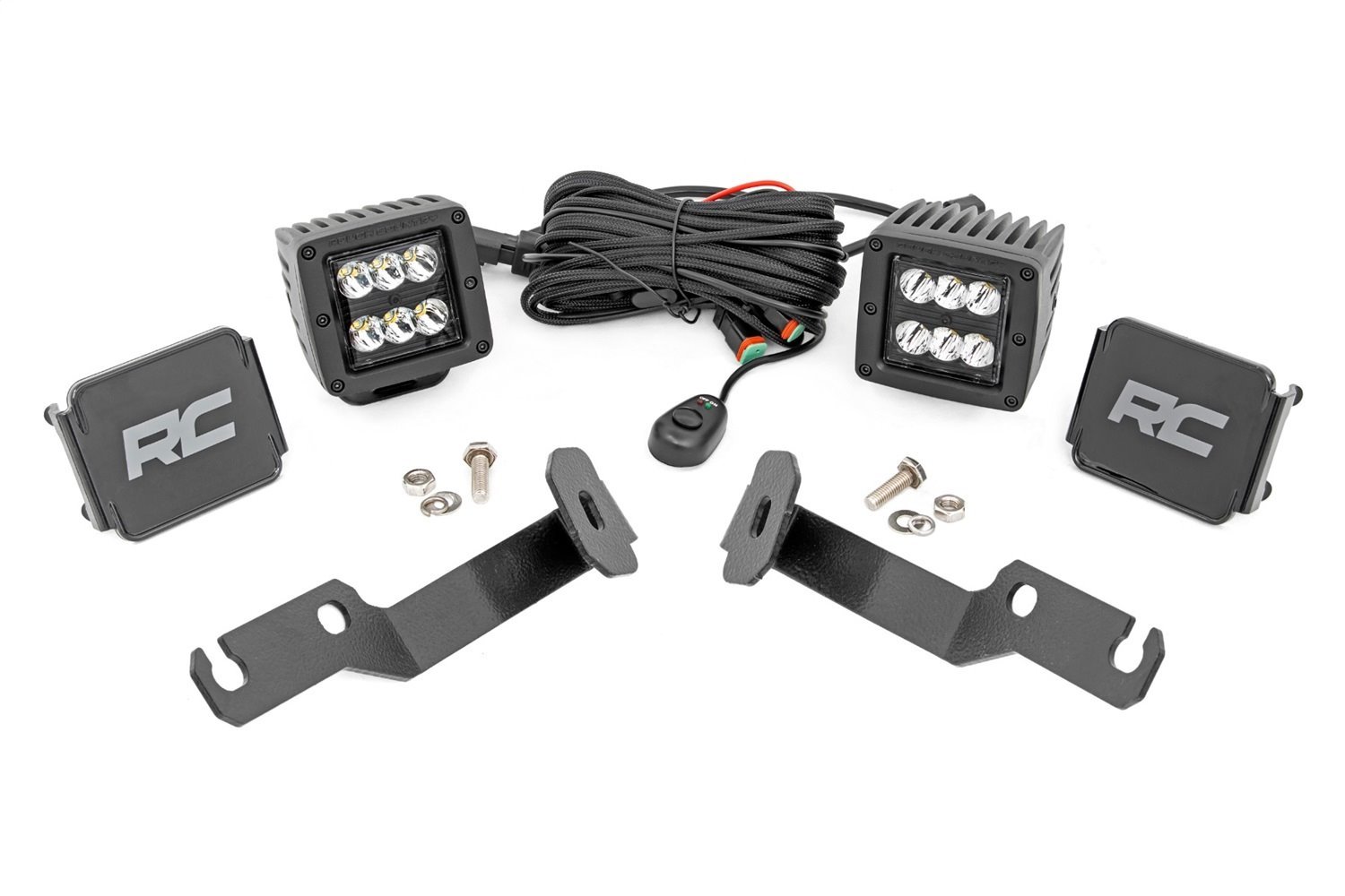 71087 LED Lower Windshield Ditch Kit; 2 in.; Black Series w/Spot Beam; Low Profile;