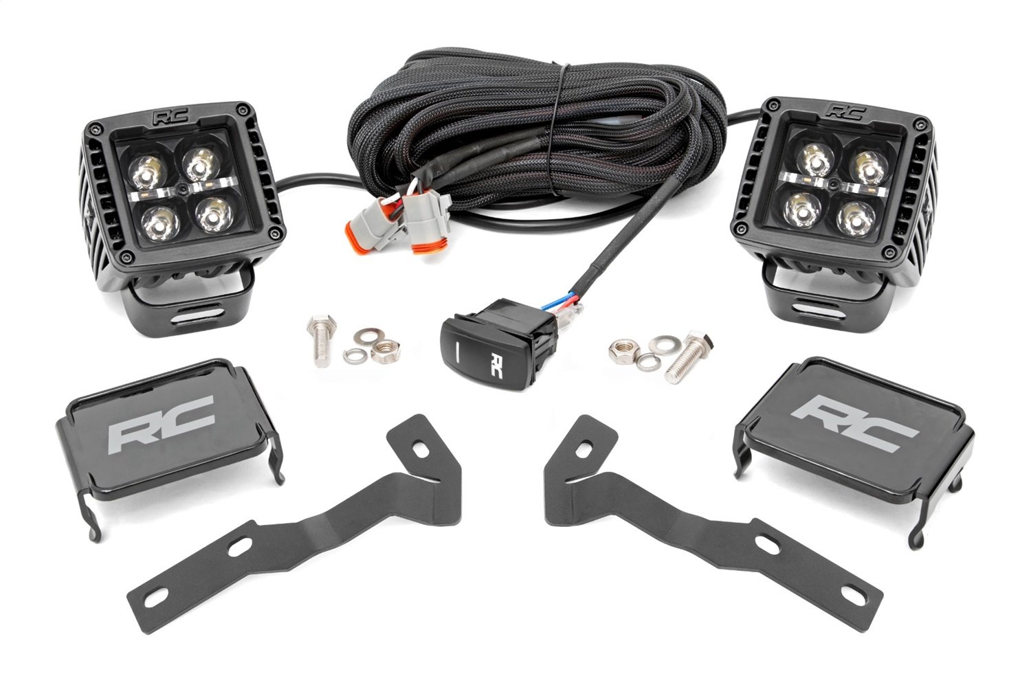 71089 LED Lower Windshield Ditch Kit; 2 in.; Black Series w/White DRL; Low Profile;