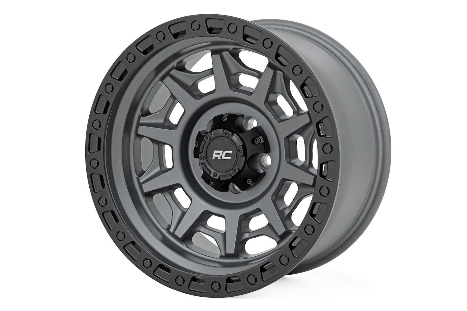 85170912 85-Series Wheel, Simulated Beadlock, Size: 17" x 9"", Bolt Pattern: 6 x 5.50" [Gunmetal Gray/Black]