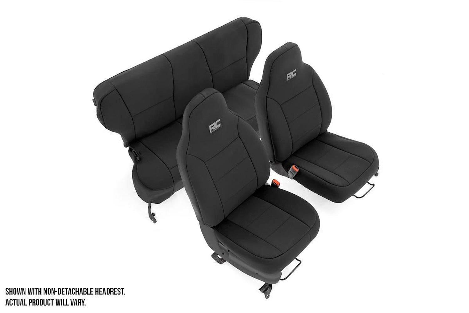 91023 Jeep Neoprene Seat Cover Set, Black (97-01 XJ w/ Detachable Headrest)