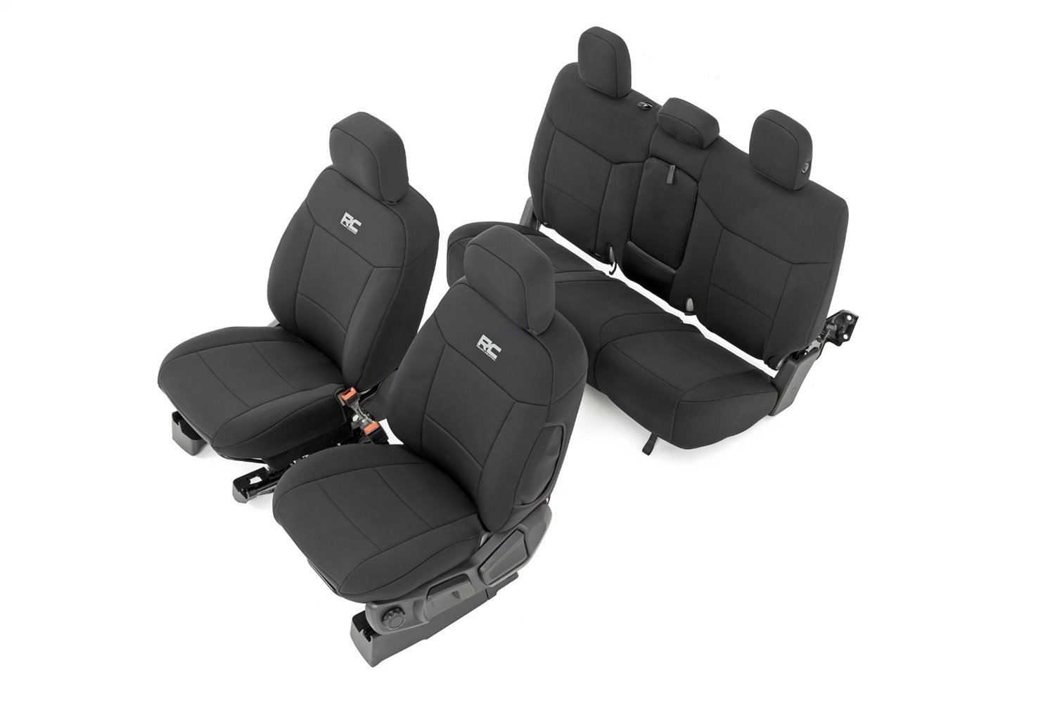 91056 Seat Cover Set; Neoprene; Incl. 2-Front Seat Covers; Rear Seat Cover; 4 Headrest Covers;