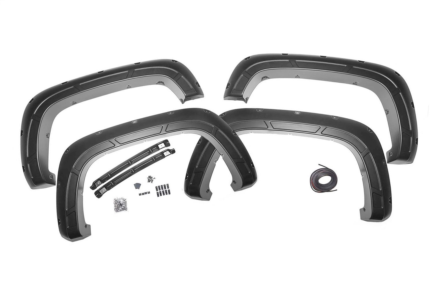 A-C12011-GB8 Pocket Fender Flares; Defender; Mosaic Black Pearl;