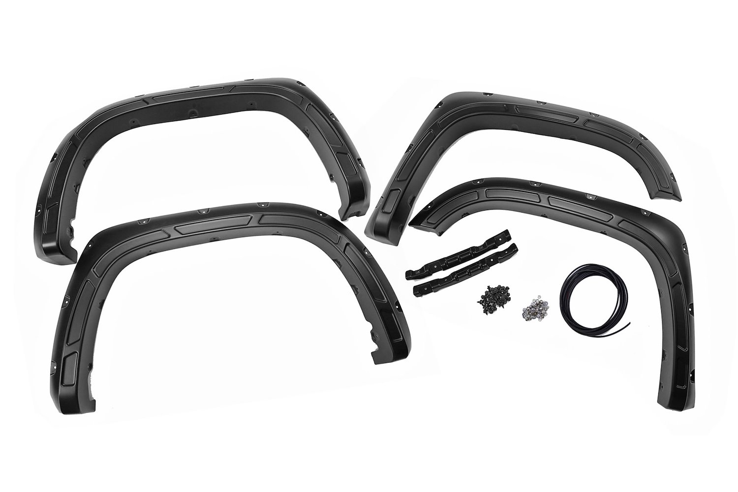 A-T11411-218 Pocket Fender Flares; Defender; Midnight Black Metallic;