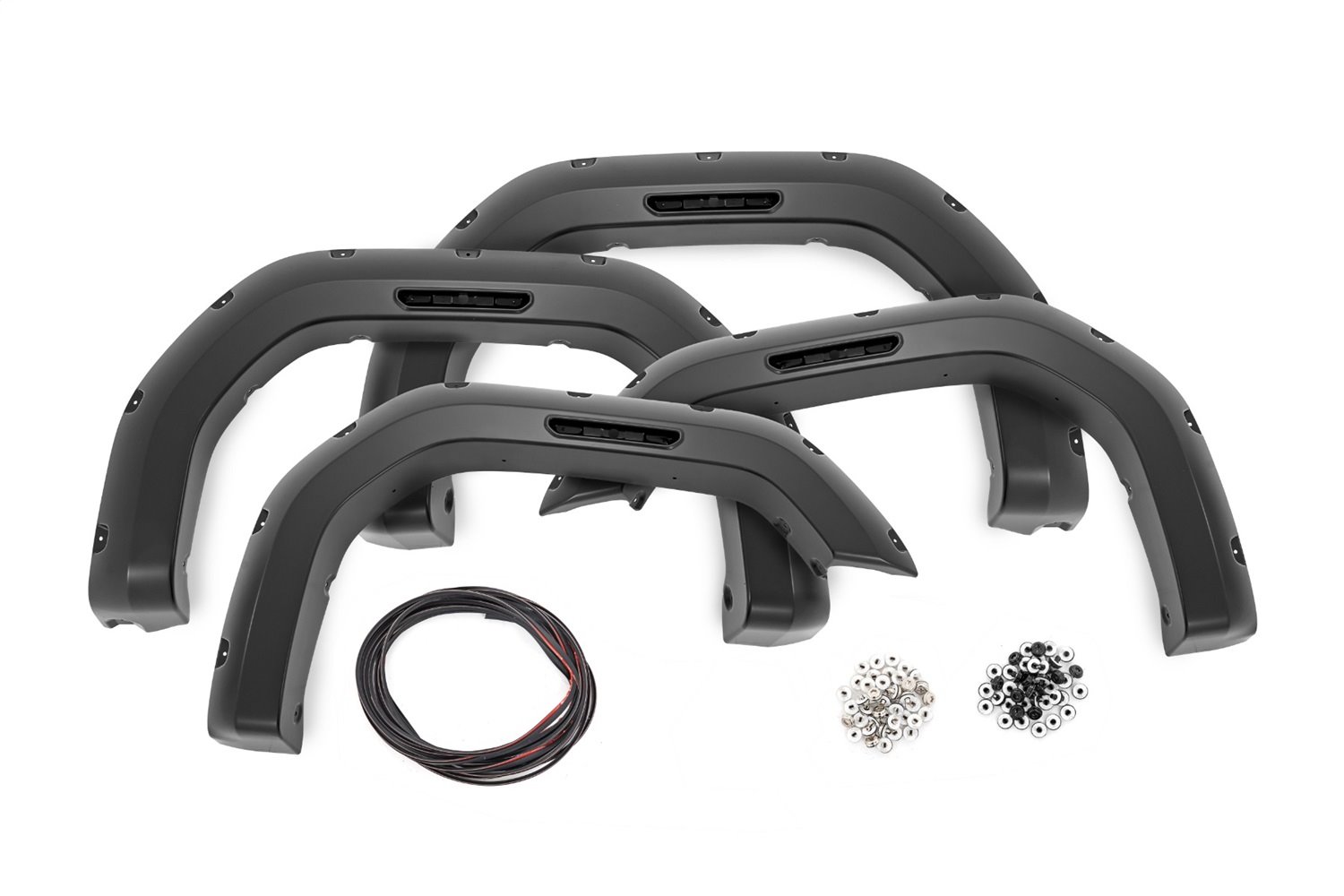 F-G12011A Pocket Fender Flares; Flat Black;