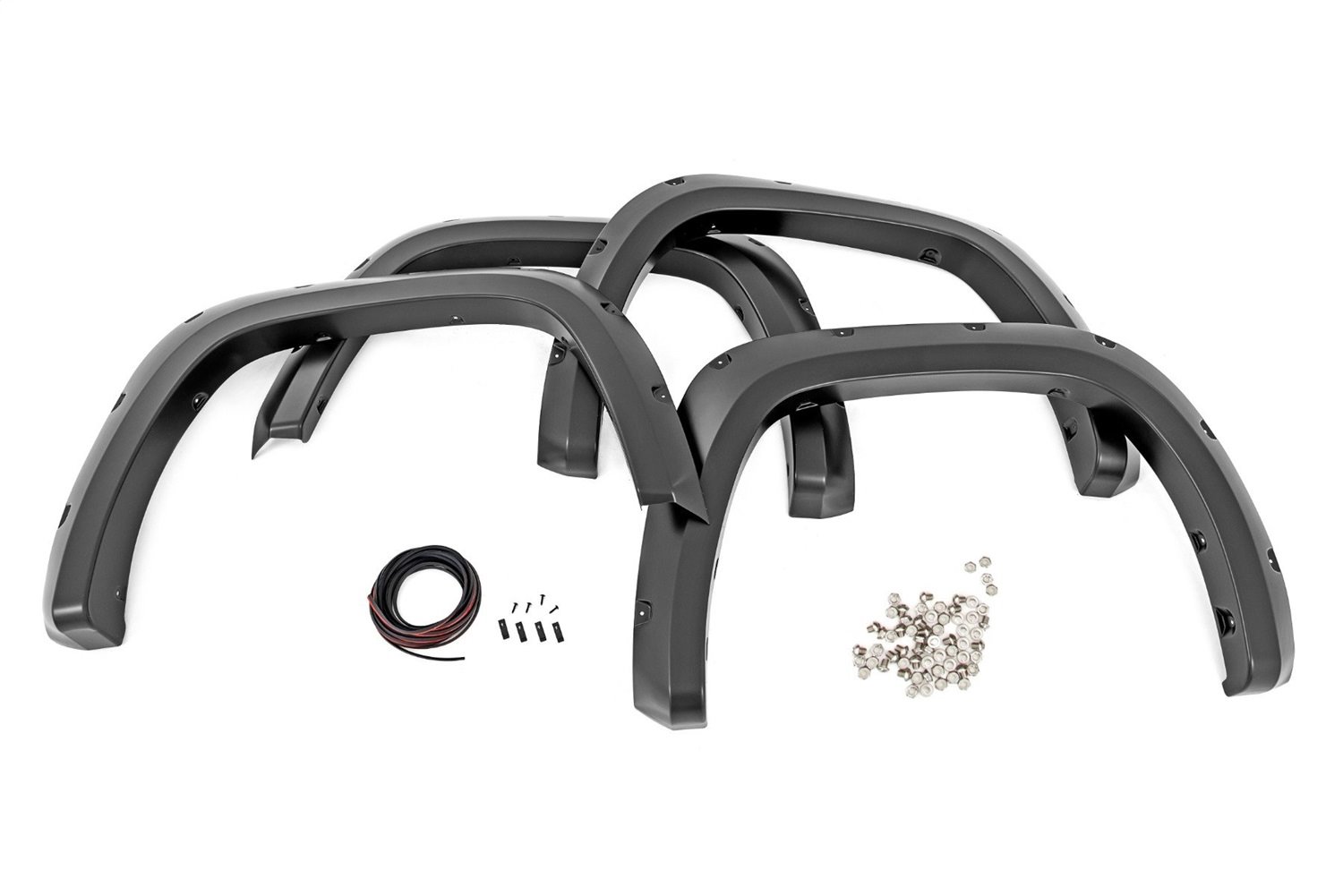 F-T11413-218 Pocket Fender Flares; Traditional; Midnight Black Metallic;