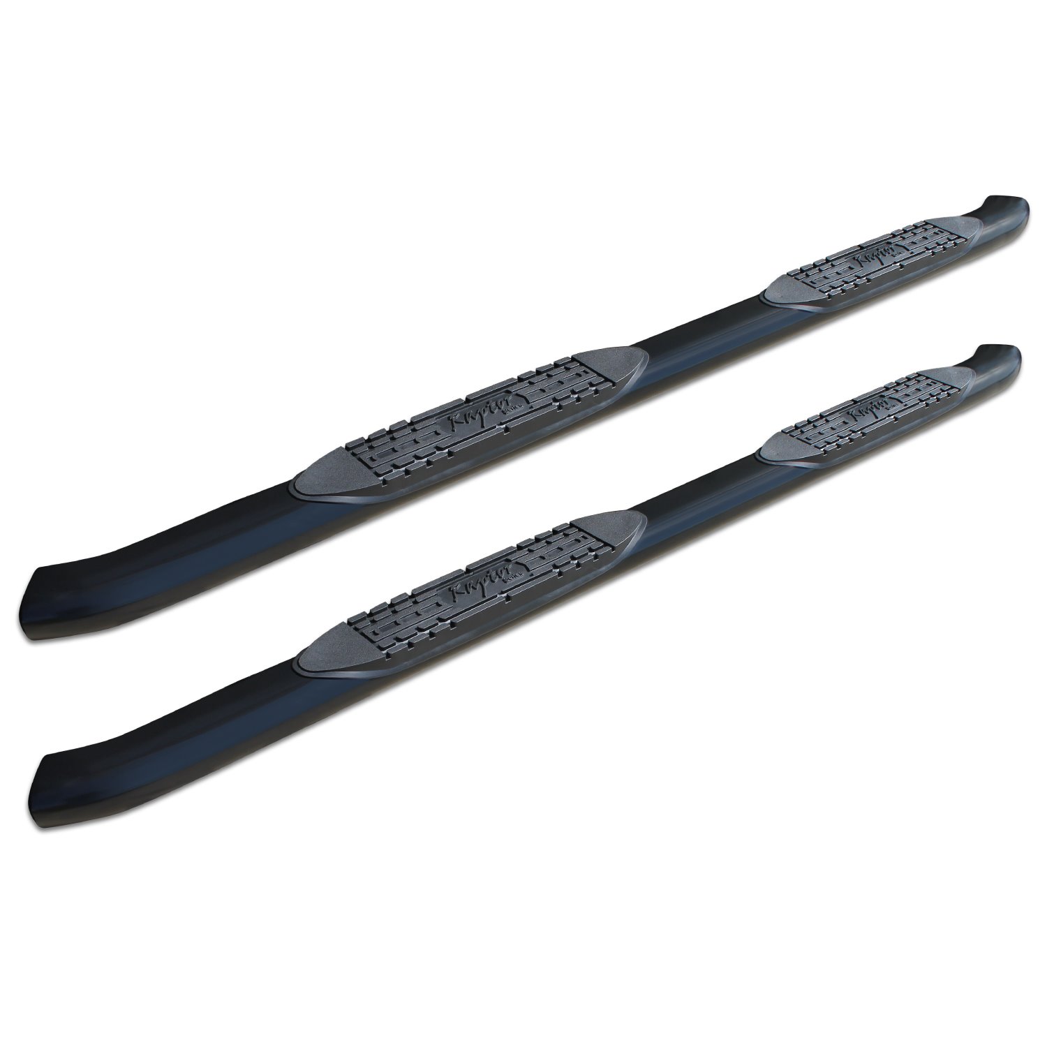 1501-0722B 4 in OE Style Curved Oval Steps, Black Alloy Steel, Fits Select Chevy Silverado/GMC Sierra 1500/2500/3500