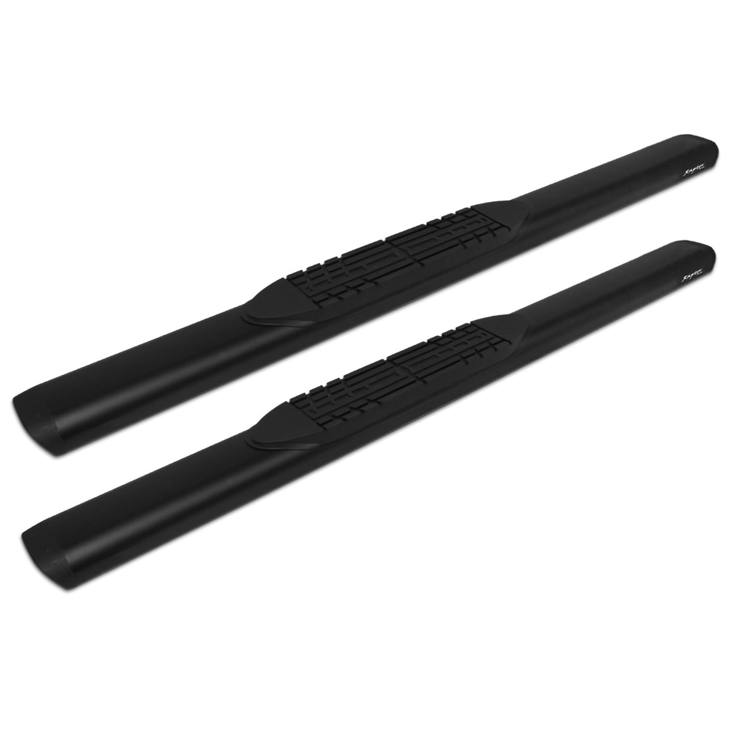 2001-0017BT 5 in Oval Style Slide Track Running Boards, Black Aluminum, Fits Select Chevy Silverado/GMC Sierra 1500/2500/3500