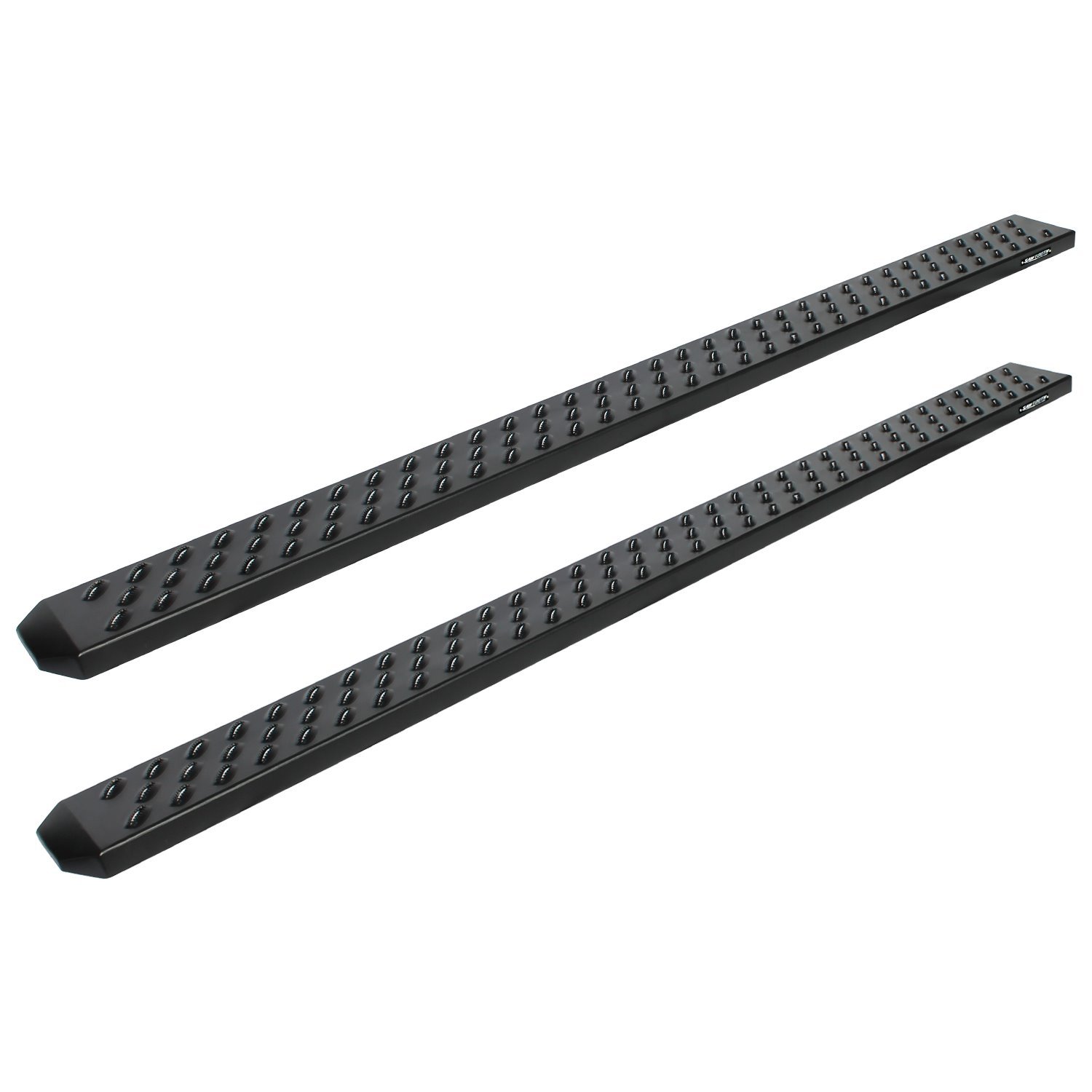 2101-0185BT 6.5 in Sawtooth Slide Track Running Boards, Black Aluminum, 07-19 Chevy Silverado/GMC Sierra 1500/2500/3500