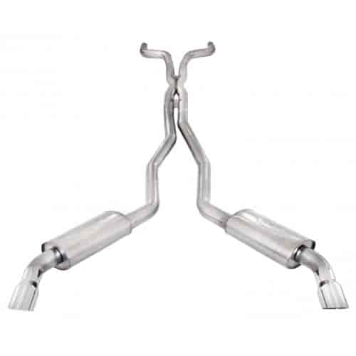 2010+ Camaro 3.6L V6 304 SS CNC mandrel bent 2.5 dual exhaust system with x-pipe dual chambered turb