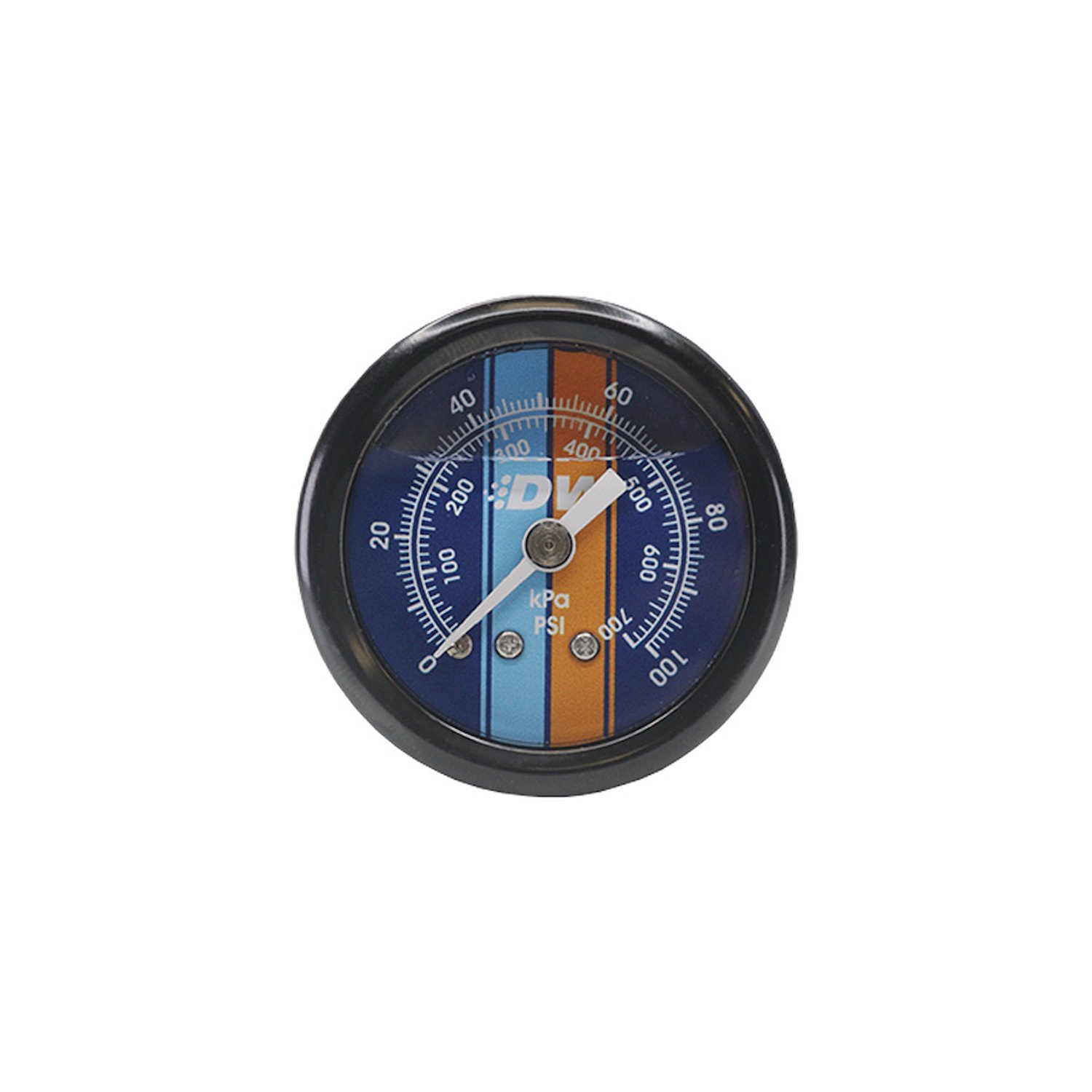601G2L Mechanical Fuel Pressure Gauge. 1/8 NPT.  0-100 PSI. 1.5 in Diameter Black Housing Liquid Filled Blue Face