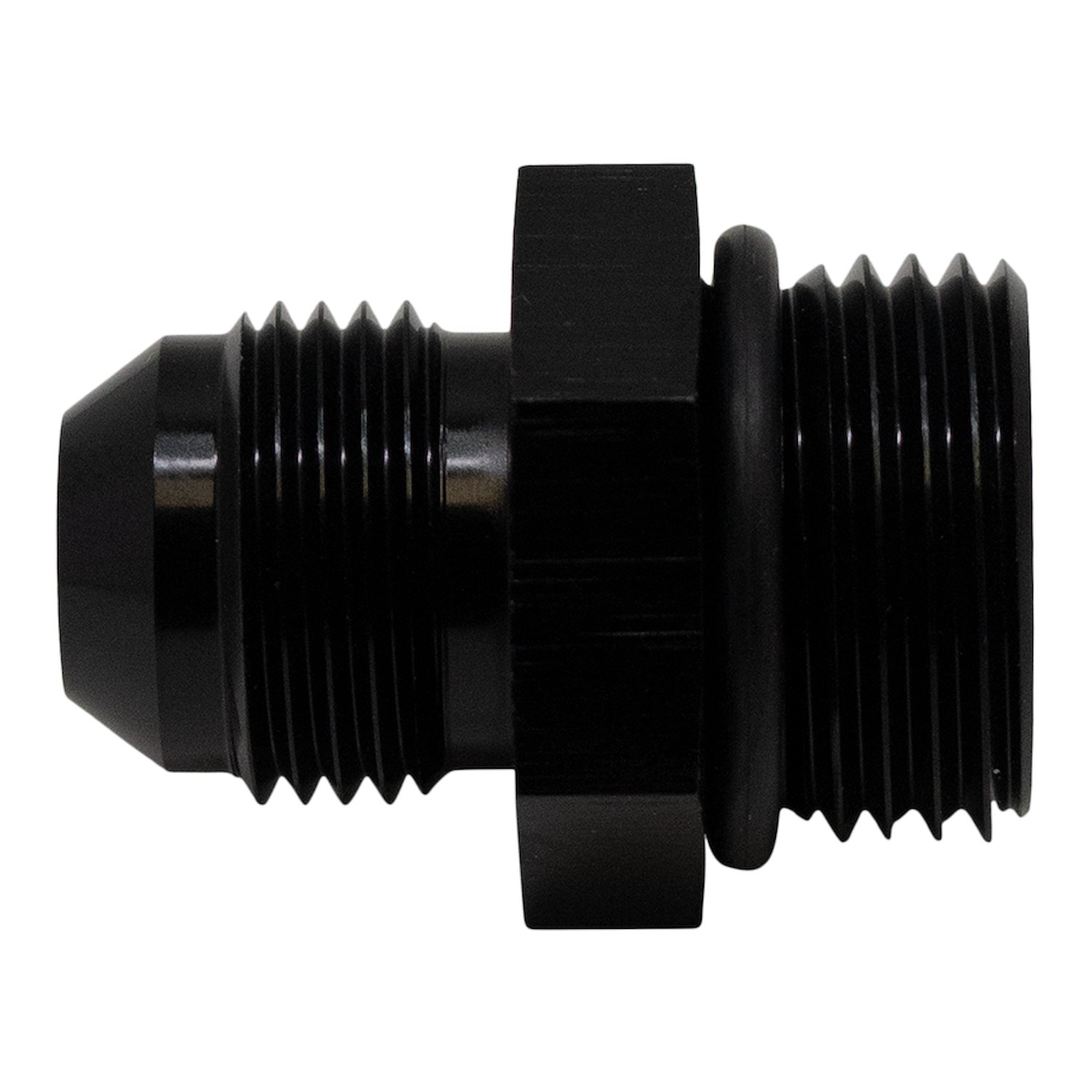 6020406B 10AN ORB Male to 8AN Male Flare Adapter (Incl O-Ring) Anodized Matte Black