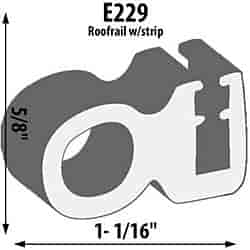 Roofrail Weatherstrip Extrusion Height: 5/8"