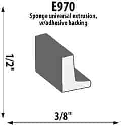 Self-Adhesive Extrusion Height: 1/2"