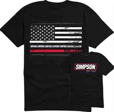 USA FLAG TEE MED BLK