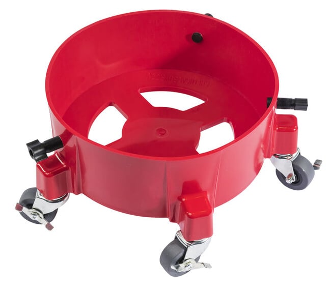 Chemical Guys ACC1001R: Creeper Professional Bucket Dolly, Fits 11 in.  Diameter Buckets, 300 lb. Capacity, (5) Locking Wheels, Heavy-Duty  Plastic Construction