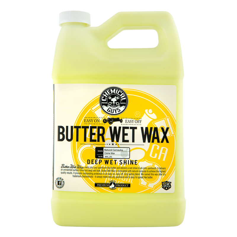  Chemical Guys WAC_201 Butter Wet Wax, Deep Wet Shine for Cars,  Trucks, SUVs, RVs & More, 128 fl oz (1 Gallon) Banana Scent : Everything  Else