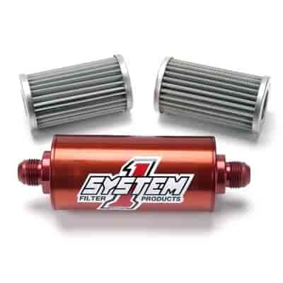 Medium billet inline fuel filter AN-8 fittings