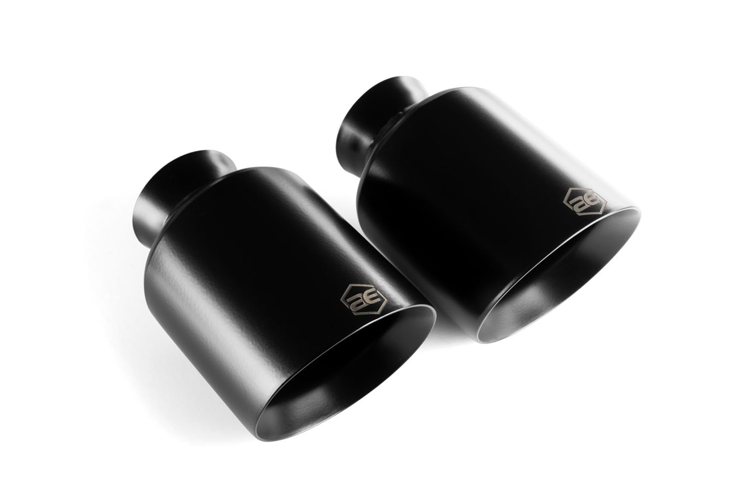 Direct-Fit Exhaust Tip Set fits Select Late-Model Dodge Charger V8 [Black Powder-Coat Finish]