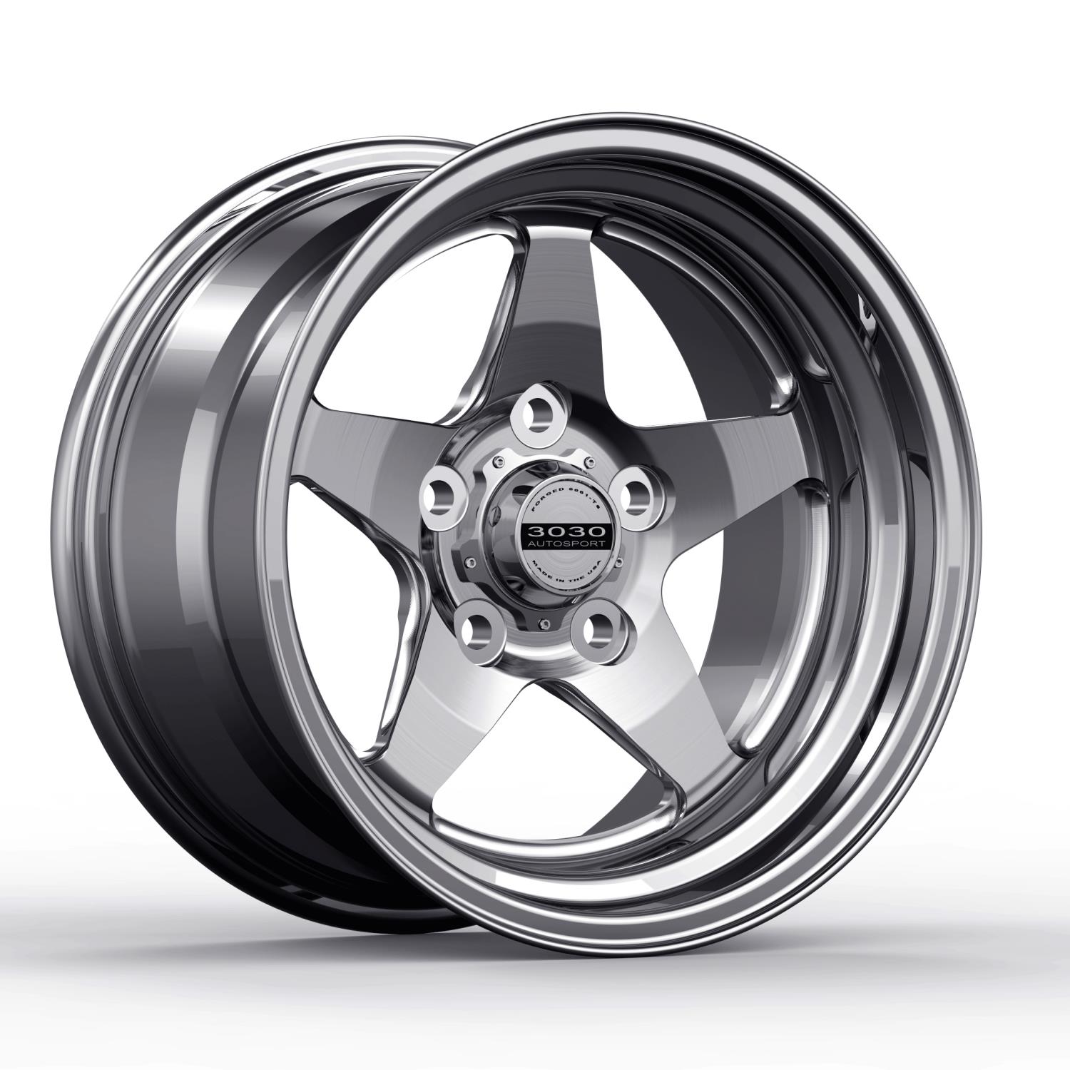 Launch Non-Beadlock Wheel, Size: 15x7", Bolt Pattern: 5x4.75", Backspace: 3.500" [Polished]