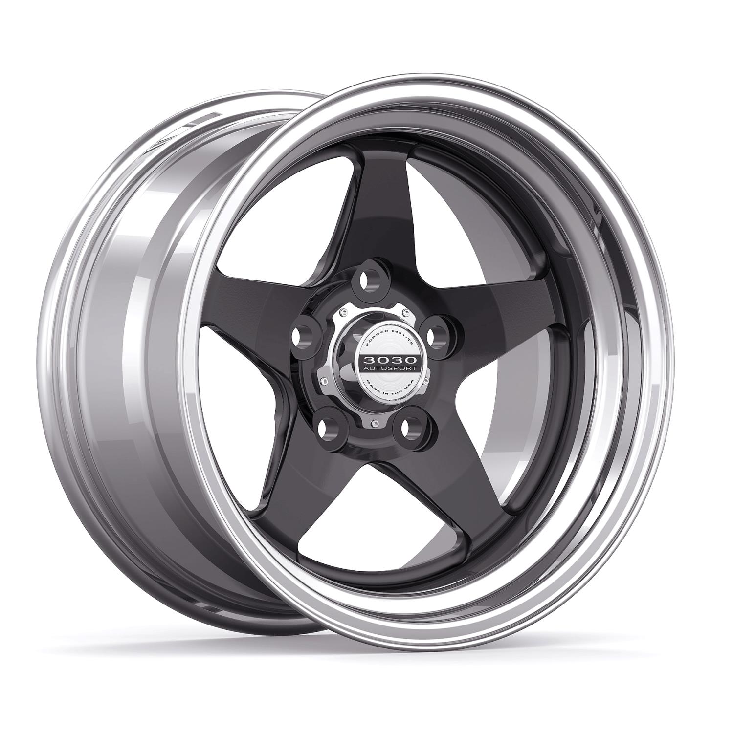 Launch Non-Beadlock Wheel, Size: 15x8", Bolt Pattern: 5x4.5", Backspace: 4" [Black/Polished]