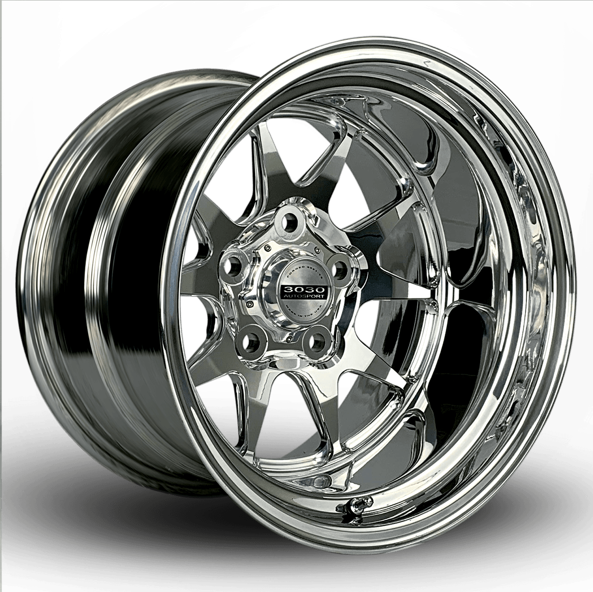 MACH-10 Non-Beadlock Wheel, Size: 15x8", Bolt Pattern: 5x5", Backspace: 4.500" [Polished]