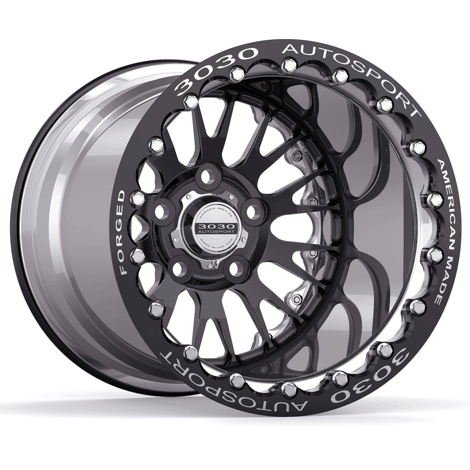 Legend Single-Beadlock Wheel, Size: 15x9", Bolt Pattern: 5x4.5", Backspace: 3.500" [Black/Polished]