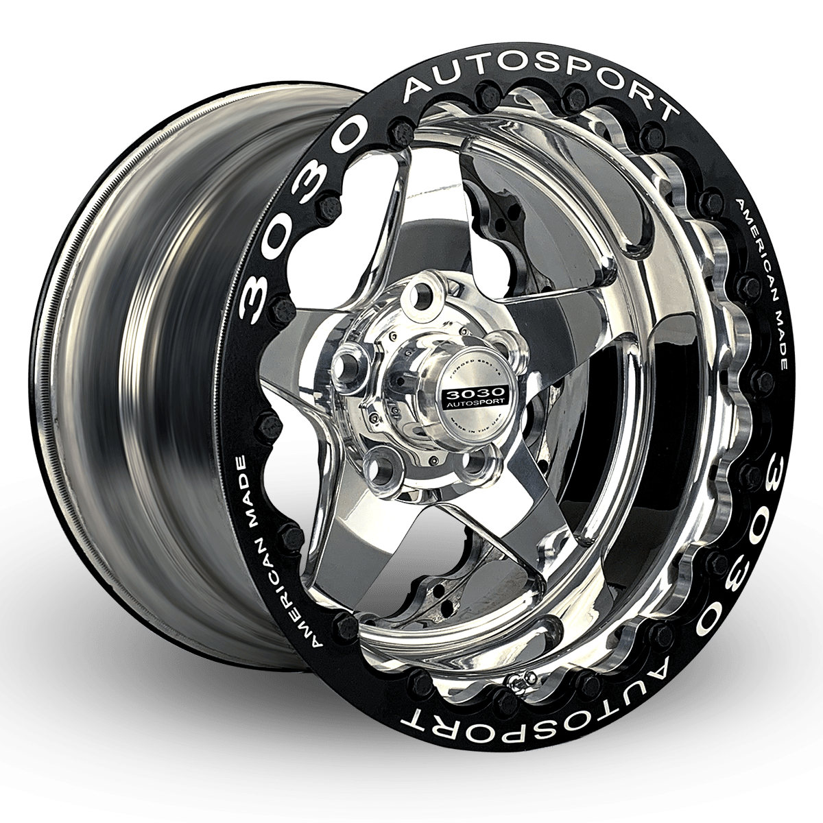 Launch Single-Beadlock Wheel, Size: 15x9", Bolt Pattern: 5x4.5", Backspace: 3.500" [Polished]