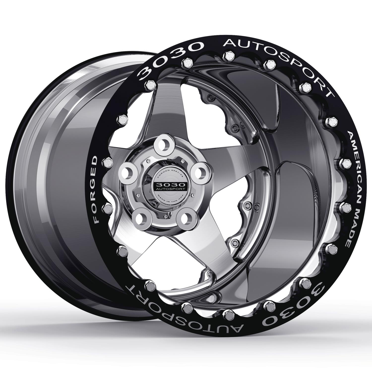 Launch Non-Beadlock Wheel, Size: 15x10", Bolt Pattern: 5x4.5", Backspace: 3.500" [Polished]