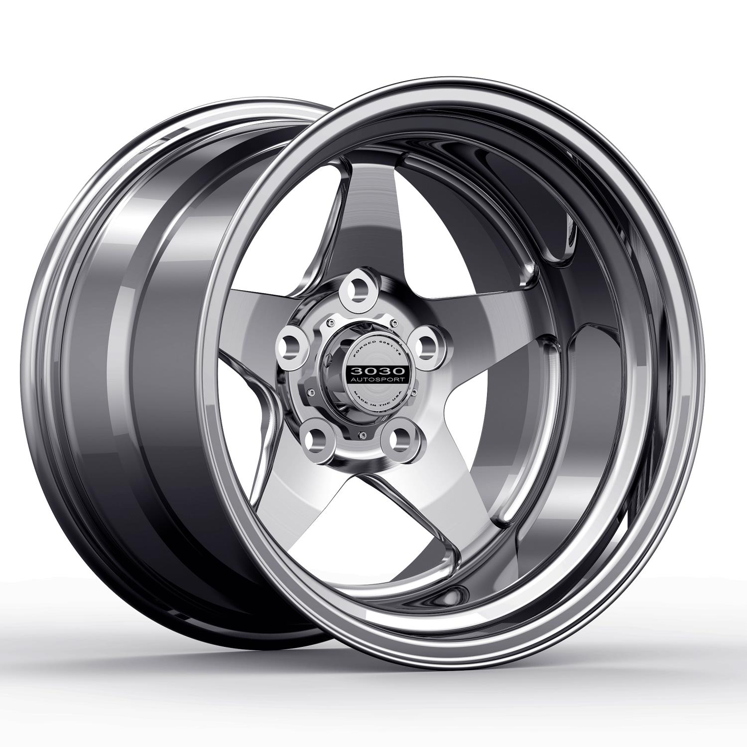 Launch Non-Beadlock Wheel, Size: 15x12", Bolt Pattern: 5x4.5", Backspace: 4" [Polished]