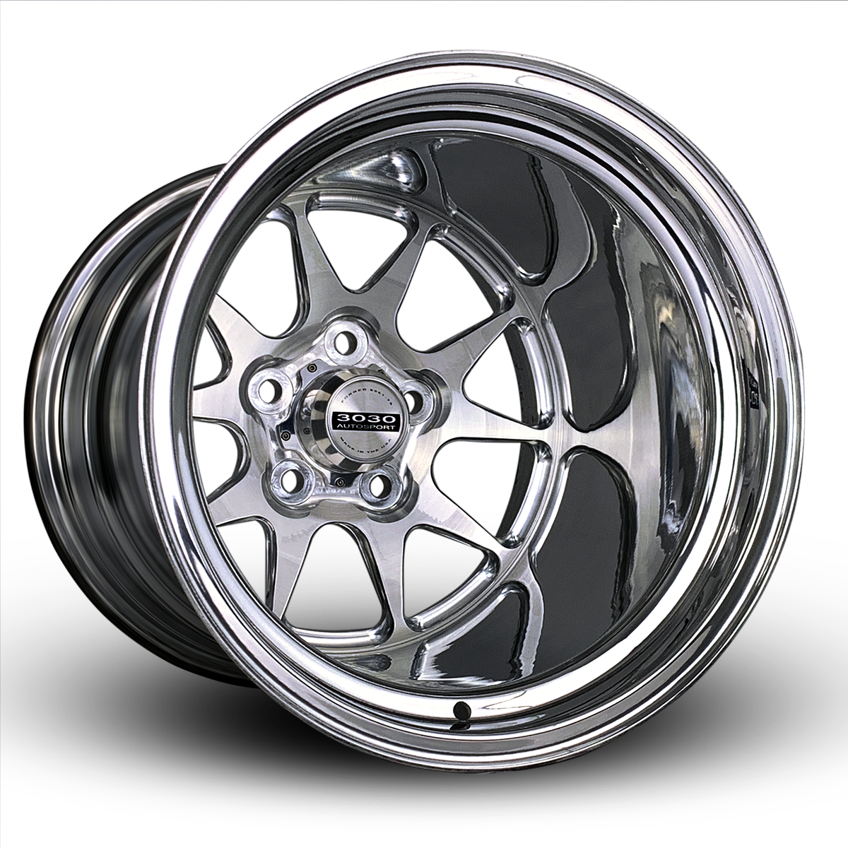 MACH-10 Non-Beadlock Wheel, Size: 15x15", Bolt Pattern: 5x4.5", Backspace: 4" [Polished]