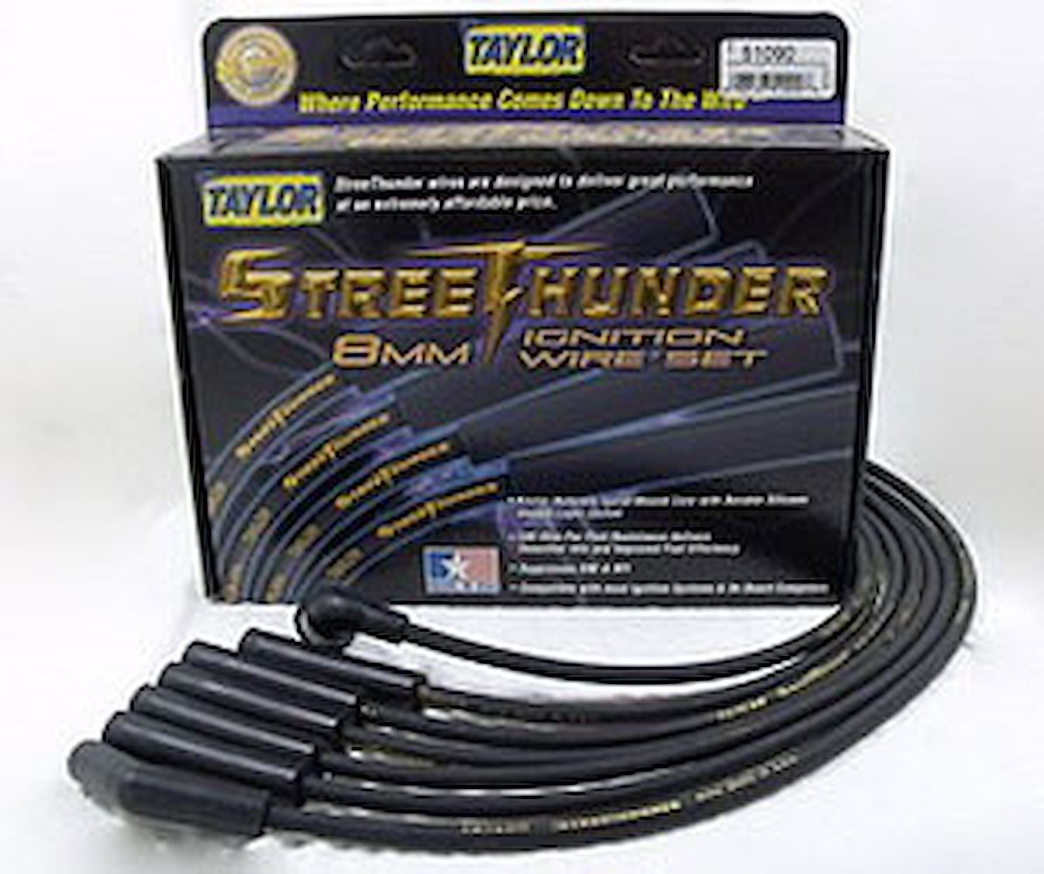 8mm Street Thunder Ignition Wire Set Custom Fit 6 cyl. Black