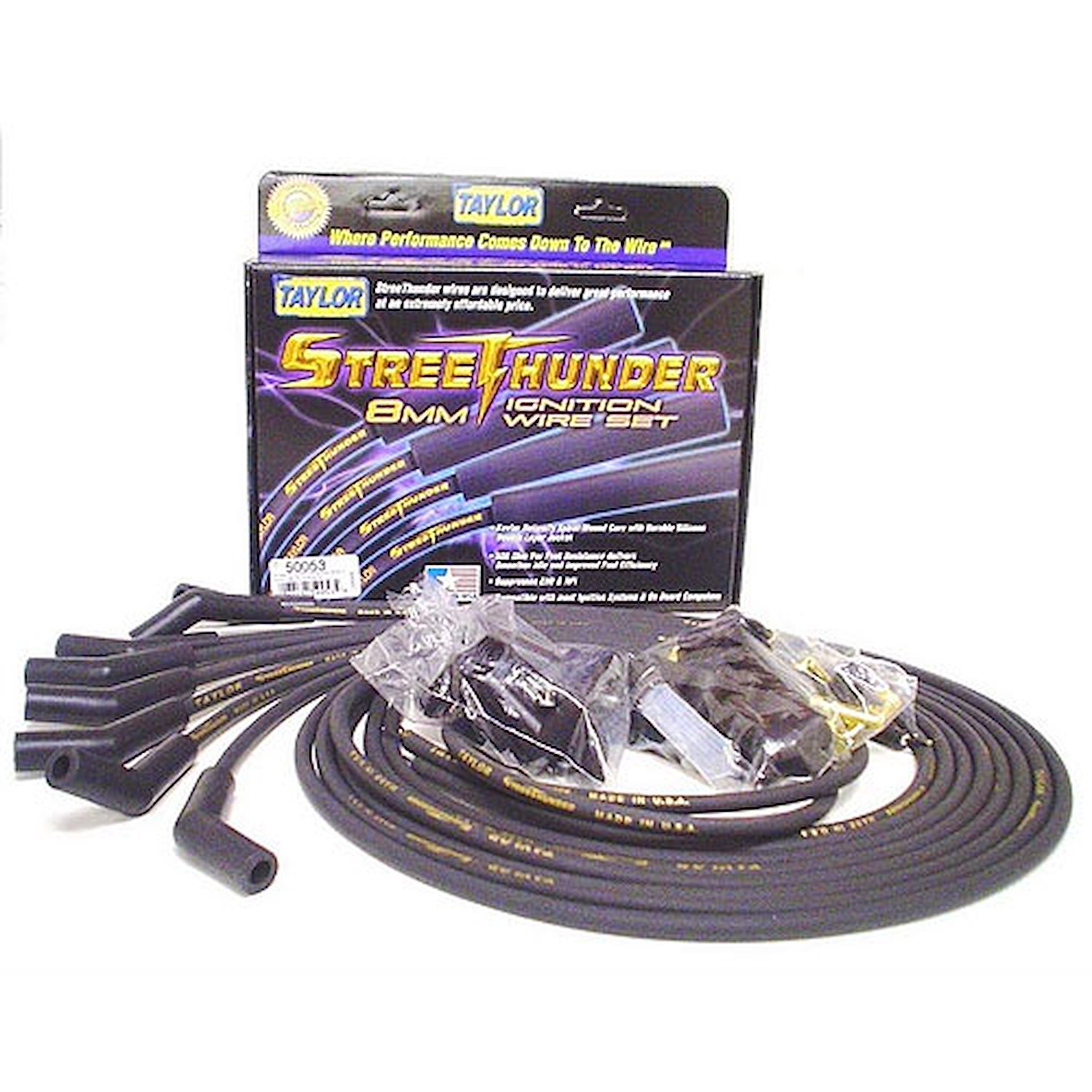 Street Thunder 8mm Spark Plug Wires Ford Small
