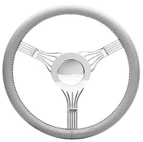Banjo Steering Wheel Light Gray Leather Wrap