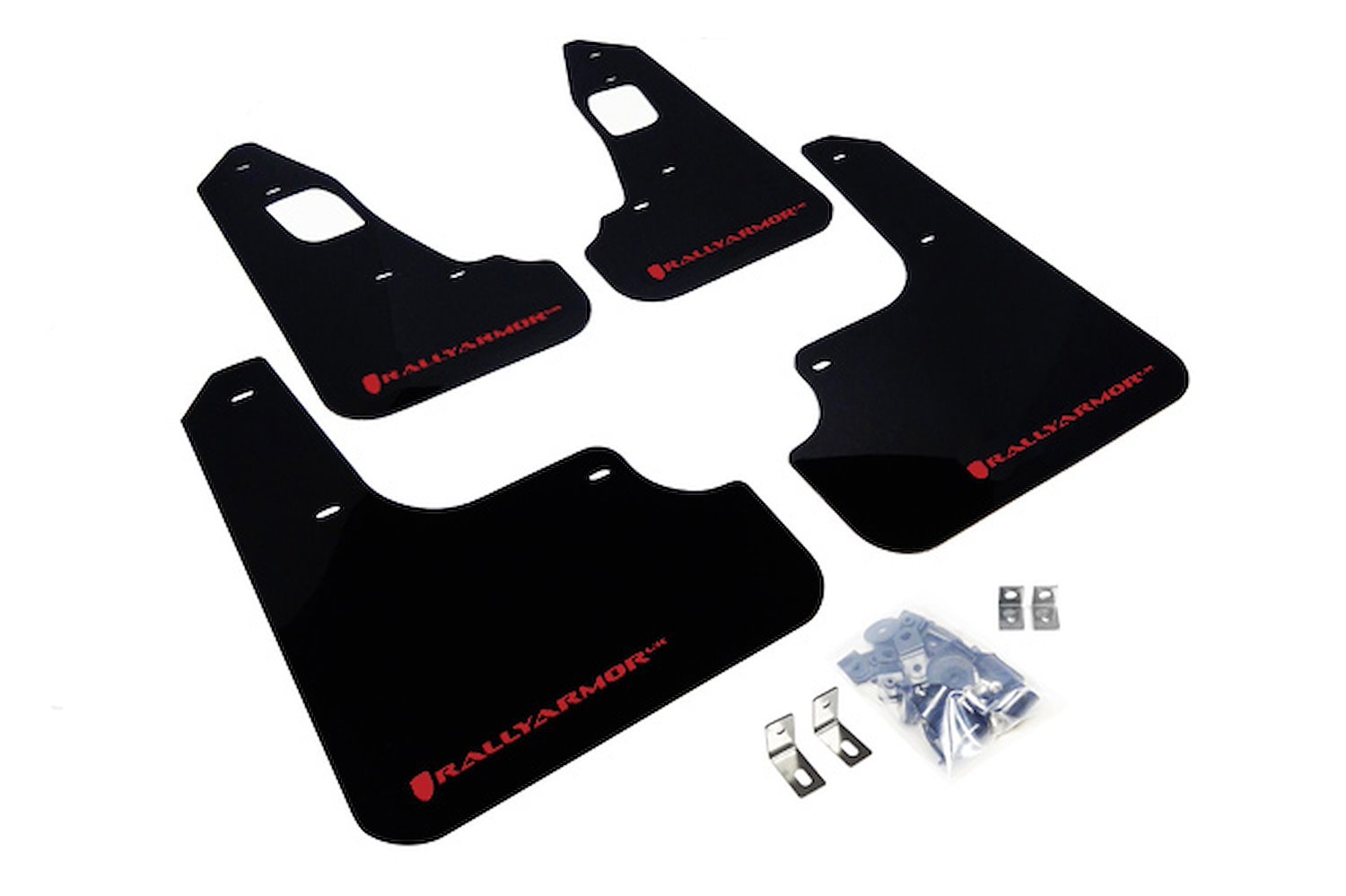 MF10URBLKRD Mud Flap Kit for 2008-2017 Mitsubishi Lancer GSR/MR/SE/SAM - Red Logo