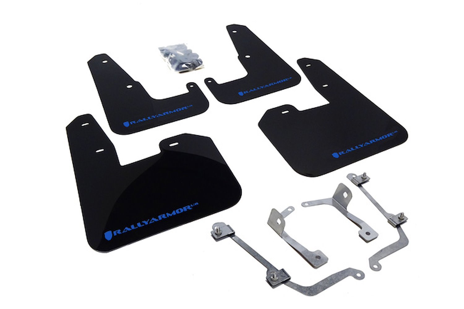 MF15URBLKBL Mud Flap Kit for 2011-2014 Subaru WRX Hatchback / 2008-2014 Subaru STI Hatchback - Blue Logo