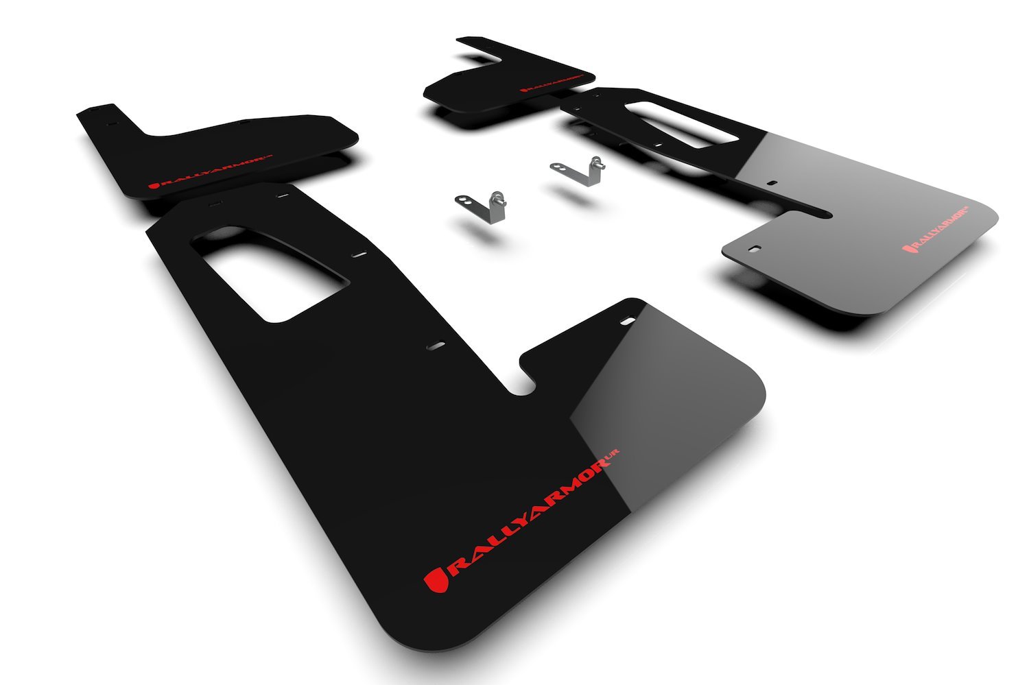 MF18URBLKRD Mud Flap Kit for  2022 Rivian R1T - Red Logo