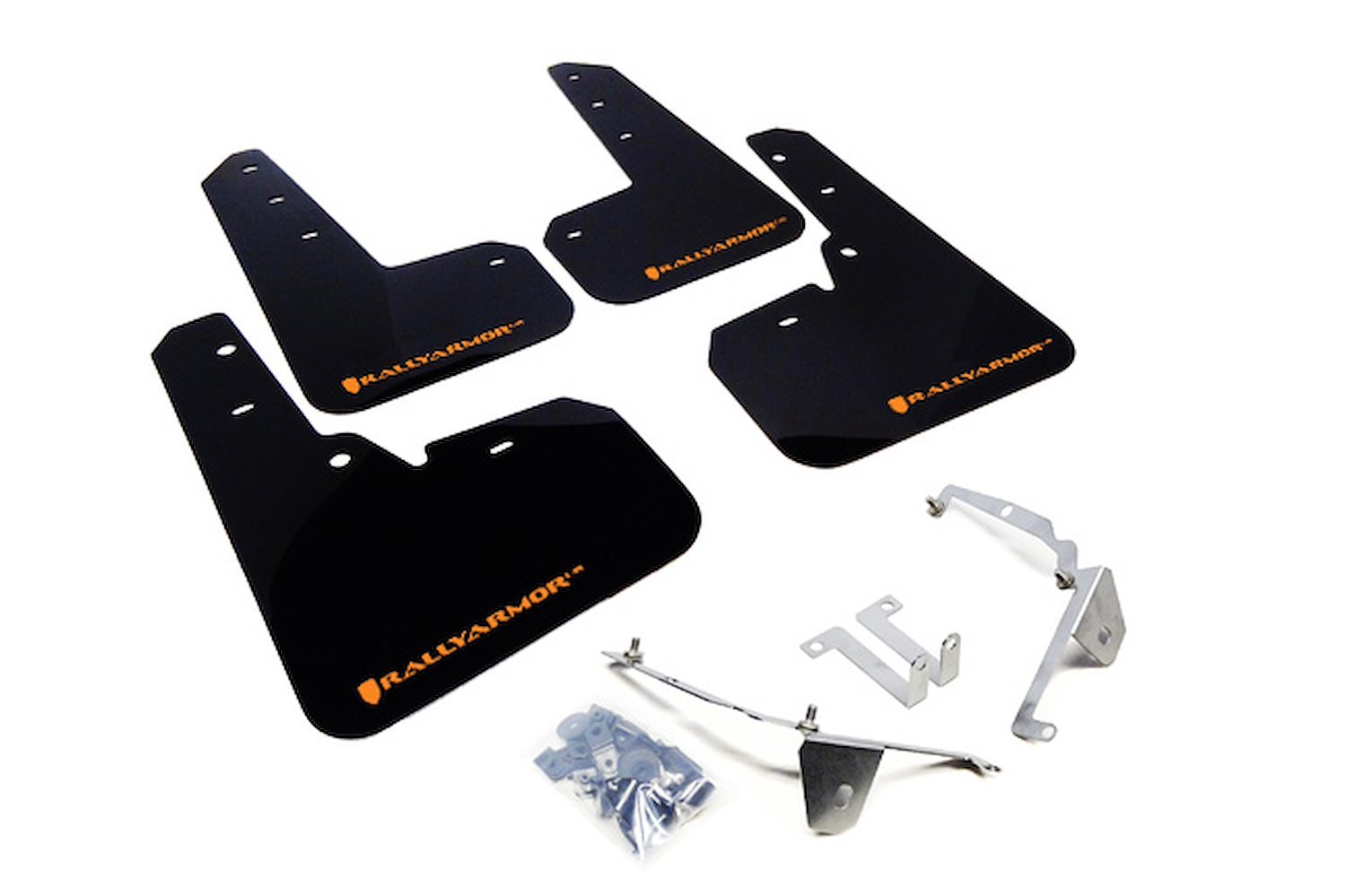 MF26URBLKOR Mud Flap Kit for 2013-2017 Subaru XV Crosstrek - Orange Logo