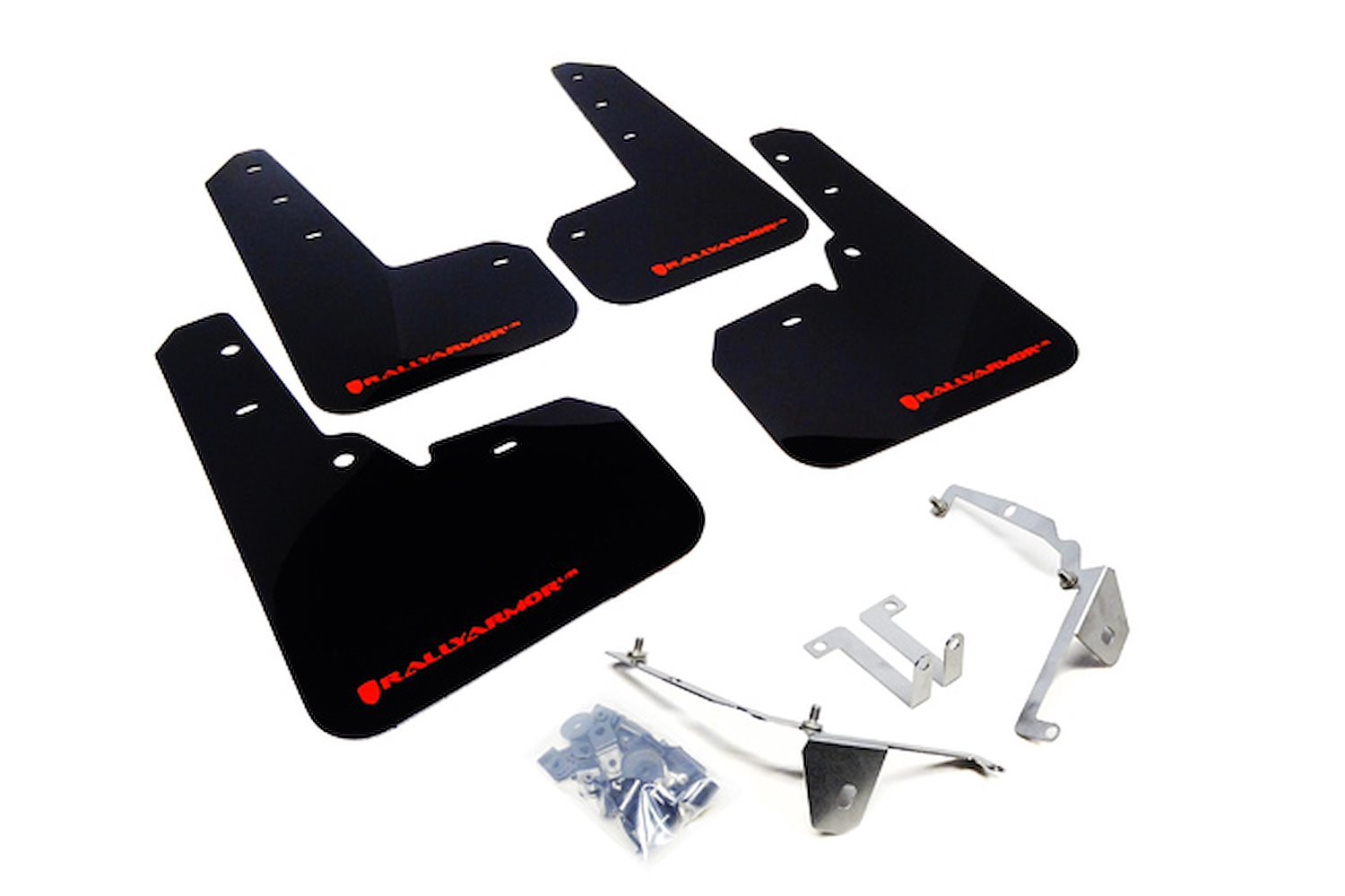 MF26URRDWH Mud Flap Kit for 2013-2017 Subaru XV Crosstrek - Red Mud Flap/White Logo