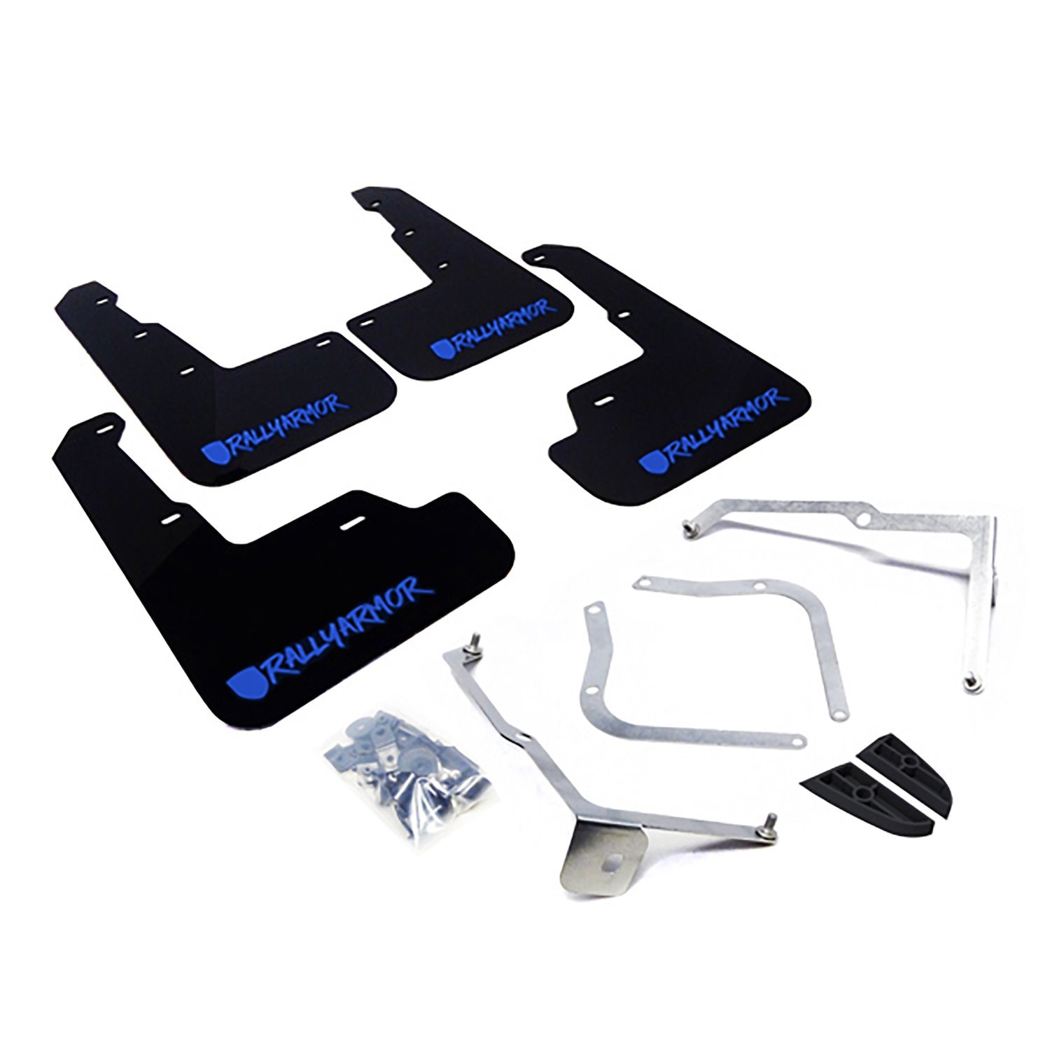 MF32URBLKBLX Mud Flap Kit for 2015-2019 Subaru WRX Sedan / 2015-2019 Subaru STI Sedan - Altered Font Blue Logo