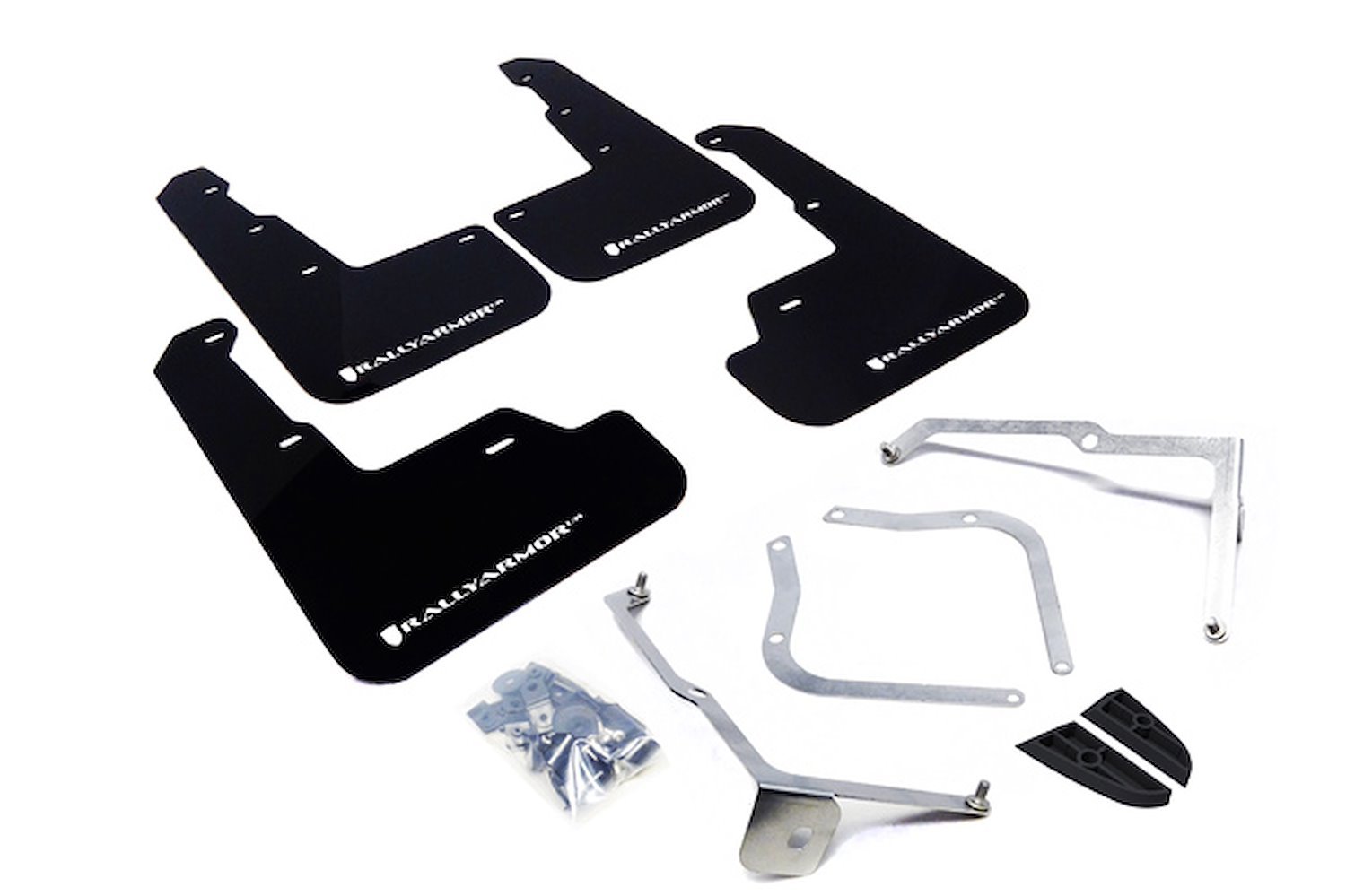 MF32URBLKWH Mud Flap Kit for 2015-2019 Subaru WRX Sedan / 2015-2019 Subaru STI Sedan - White Logo