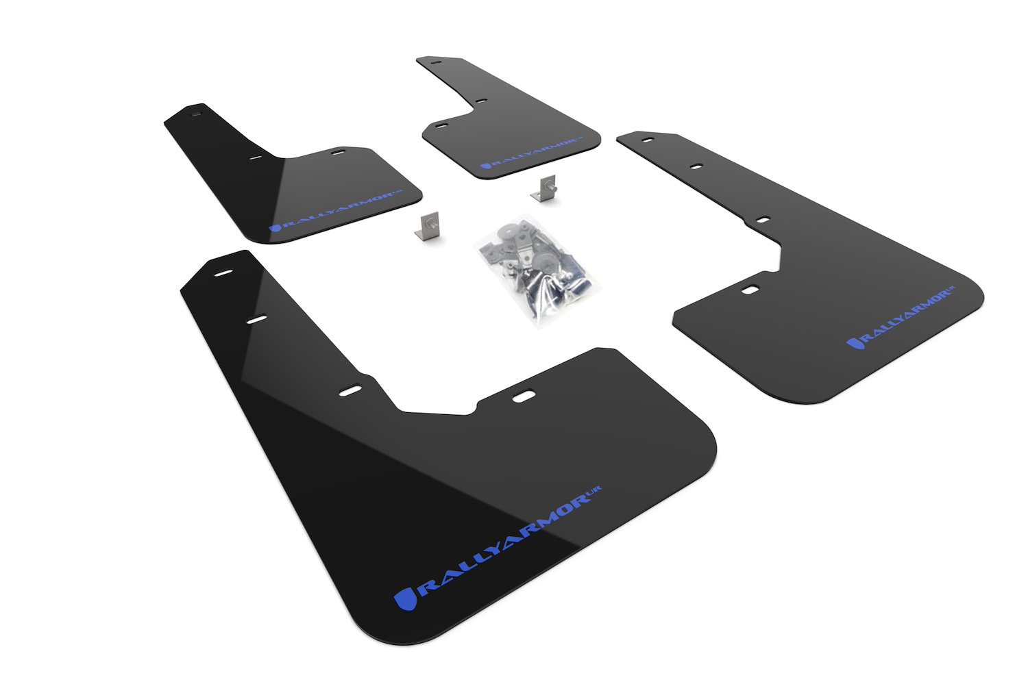 MF76URBLKBL Mud Flap Kit Fits Select Subaru Outback Wilderness - Blue Logo