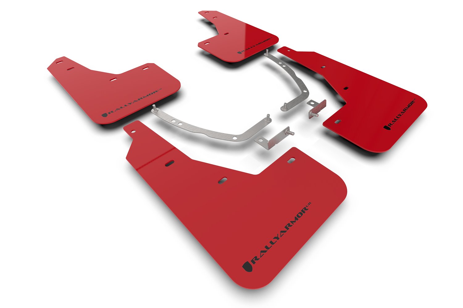 MF87URRDBLK Mud Flap Kit for 2022 Hyundai Ioniq 5  - Red Mud Flap/Black Logo