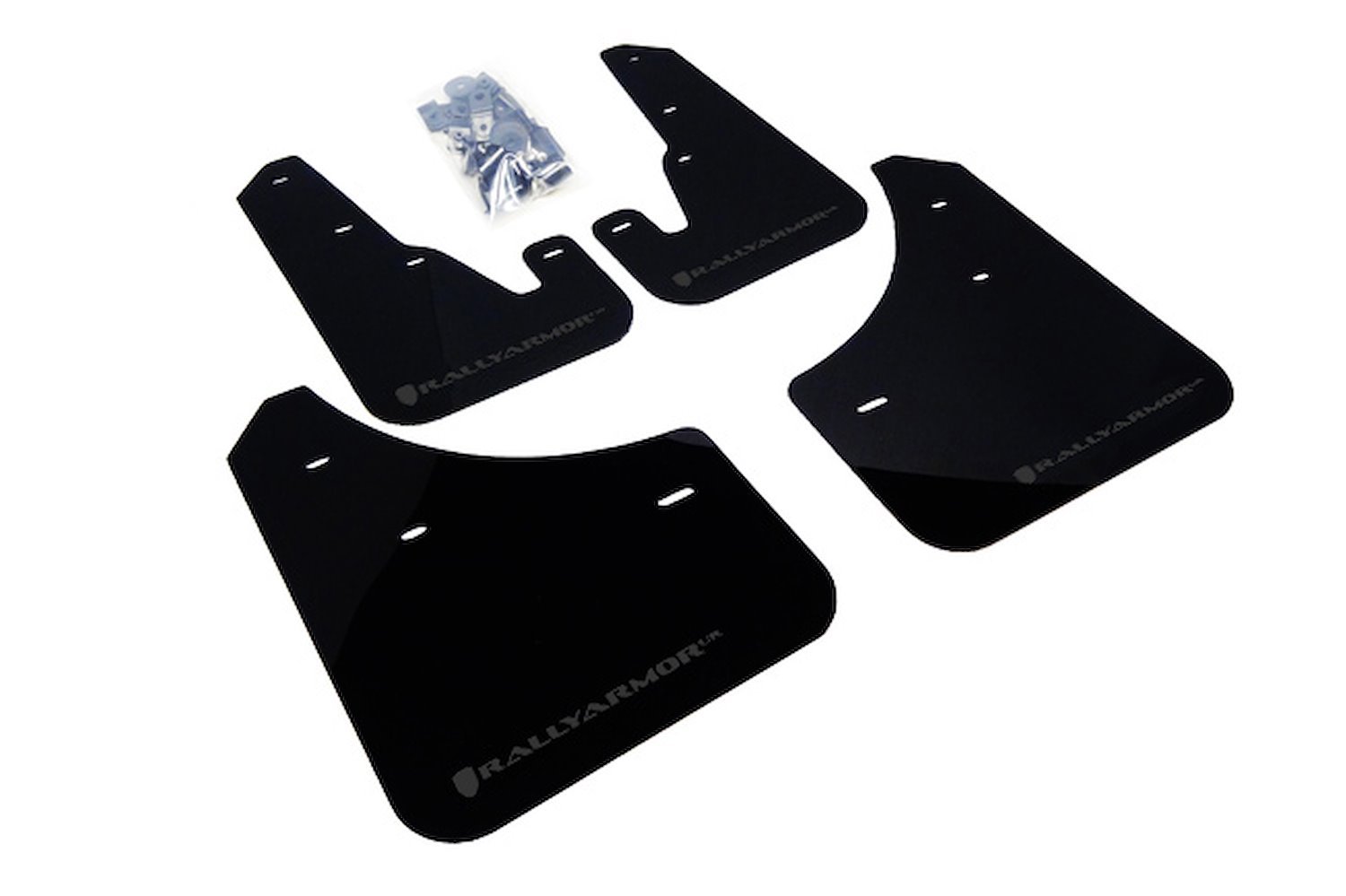 MF9URBLKGRY Mud Flap Kit for 2004-2009 Mazda 3 I/Mazdaspeed/S - Grey Logo