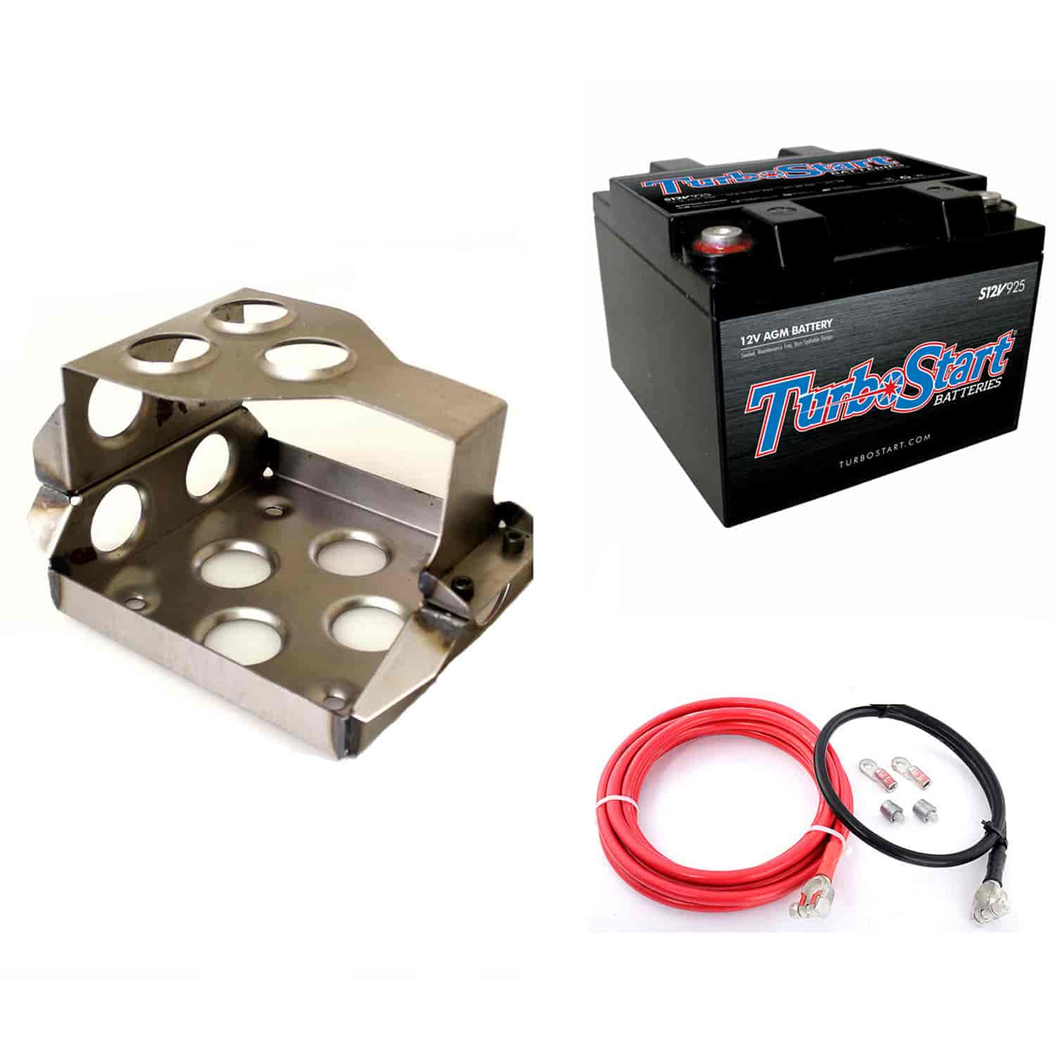 Battery Mount Kit Includes: Turbo Start 12 Volt Race/Off-Road Battery