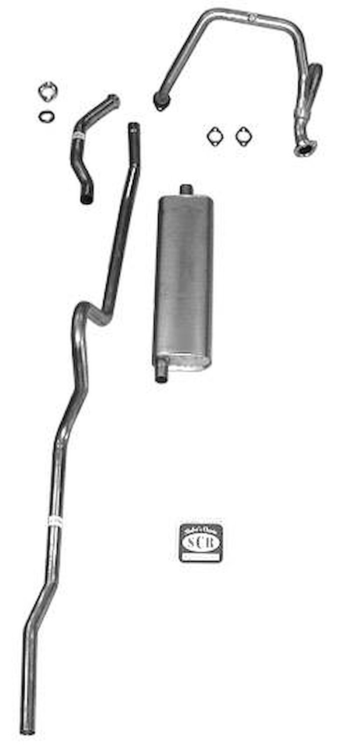 63012-M Single Exhaust System, 1956 Chevrolet Full-Size Hardtop 8-cyl